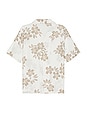 view 2 of 3 Air Linen Convertible Vacation Coast Floral Shirt in White & Stone