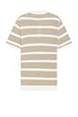 view 2 of 3 Short Sleeve Knit Polo in Tan & White