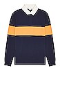 view 1 of 3 Love Sleeve Rugby Polo in Deep Navy