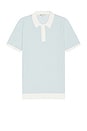 view 1 of 3 Textured Knit Polo in Pale Blue & White