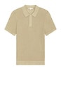 view 1 of 3 Cotton Textured Knit Polo in Sand