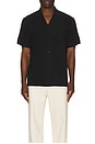 view 3 of 3 Cotton Textured Camp Shirt in Black