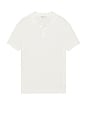 view 1 of 3 Cotton Linen Long Sleeve Sweater Polo in White