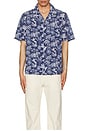 view 3 of 3 Viscose Vacation Shirt in Deep Navy & White