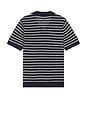 view 2 of 4 Linen Johnny Collar Polo Sweater in Deep Navy & White