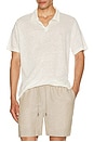 view 3 of 4 Shaun Linen Polo in White