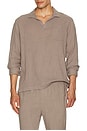 view 3 of 4 Gauze Popover Shirt in Cinder