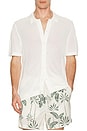 view 3 of 4 Crochet Knit Button Up Shirt in White