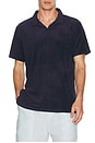 view 3 of 4 Towel Terry Johnny Collar Polo in Deep Navy