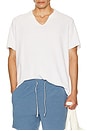 view 3 of 4 Cotton Crochet Johnny Collar Polo in White