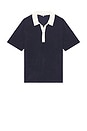 view 1 of 4 Oversized Towel Terry Polo in Egret & Deep Navy