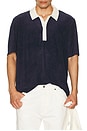 view 3 of 4 Oversized Towel Terry Polo in Egret & Deep Navy