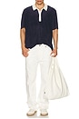 view 4 of 4 Oversized Towel Terry Polo in Egret & Deep Navy