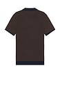 view 2 of 4 Cotton Textured Knit Polo in Chesnut & Navy