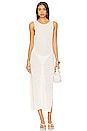 view 2 of 4 Linen Cowl Back Maxi Dress in White