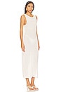 view 3 of 4 Linen Cowl Back Maxi Dress in White