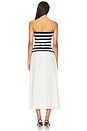 view 3 of 3 Crochet Knit Poplin Maxi Dress in Deep Navy & White