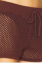 view 6 of 6 Crochet Knit Micro Short in Rum