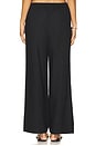 view 4 of 6 Air Linen Wide Leg Drawstring Pant in Solid Black