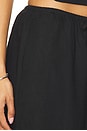 view 6 of 6 Air Linen Wide Leg Drawstring Pant in Solid Black