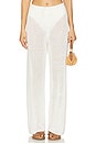 view 1 of 6 Linen Knit Drawstring Pant in White