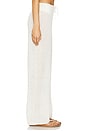 view 3 of 6 Linen Knit Drawstring Pant in White