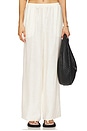view 1 of 6 Textured Gauze Wide Leg Pant in Egret