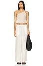 view 5 of 6 Textured Gauze Wide Leg Pant in Egret