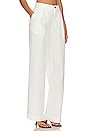 view 3 of 5 Air Linen Pleated Trouser in White