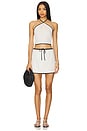 view 5 of 6 Air Linen Mini Skirt in White & Black