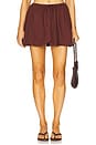 view 1 of 6 Air Linen Bubble Mini Skirt in Rum