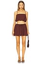 view 5 of 6 Air Linen Bubble Mini Skirt in Rum
