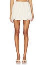 view 1 of 6 Air Linen Bubble Mini Skirt in Natural & White