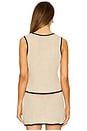 view 3 of 4 Linen Knit Tie Front Tank in Birch/ Black