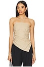 view 1 of 4 Air Linen Asymmetrical Halter Top in Jute