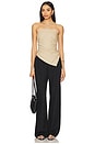 view 4 of 4 Air Linen Asymmetrical Halter Top in Jute