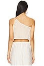 view 4 of 5 Textured Gauze One-shoulder Top in Egret