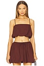 view 1 of 4 Air Linen Bubble Crop Top in Rum