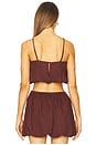 view 3 of 4 Air Linen Bubble Crop Top in Rum