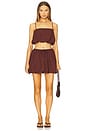 view 4 of 4 Air Linen Bubble Crop Top in Rum