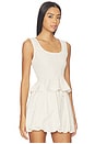 view 2 of 4 Air Linen Smocked Tank Top in Natural & White