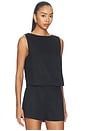 view 2 of 4 Boatneck Shell Top in Black