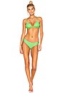 view 4 of 4 Danni Smocking Bikini Top in Neon Seafoam