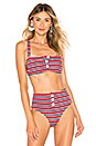 view 1 of 4 Carolina Bikini Top in Preppy Stripe