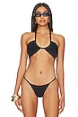view 1 of 4 Ruched Halter Bikini Top in Black