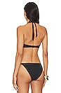 view 3 of 4 Ruched Halter Bikini Top in Black