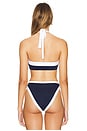 view 3 of 4 Poppy Bikini Top in Deep Navy & White