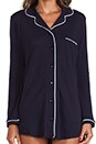 view 5 of 5 Organic Cotton Piped Night Shirt in Navy & White