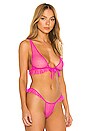 view 2 of 4 Side Ruffle Bralette in Electric Pink