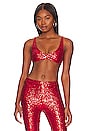 view 1 of 5 Shine On Sequin Bra in Red